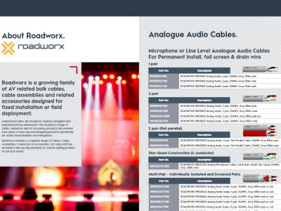 Roadworx Bulk Cable Catalogue